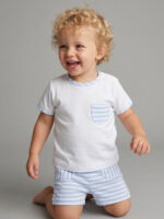 Conjunto Bebe Camiseta con Pantalón Corto a Rayitas Mod. Claudia