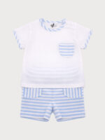 Conjunto Bebe Camiseta con Pantalón Corto a Rayitas Mod. Claudia - Imagen 2