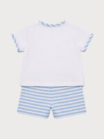 Conjunto Bebe Camiseta con Pantalón Corto a Rayitas Mod. Claudia - Imagen 3
