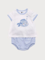 Conjunto Bebe Camiseta con Braguita Celeste Mod. Pez - Imagen 2