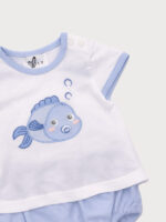 Conjunto Bebe Camiseta con Braguita Celeste Mod. Pez - Imagen 4