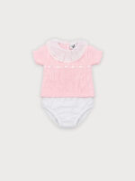 Conjunto Bebe Jersey Punto con Pasacintas y Braguita Mod. Macarena - Imagen 4