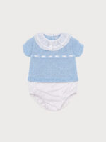 Conjunto Bebe Jersey Punto con Pasacintas y Braguita Mod. Macarena - Imagen 5