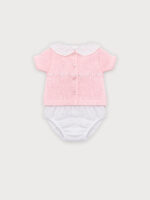 Conjunto Bebe Jersey Punto con Pasacintas y Braguita Mod. Macarena - Imagen 2