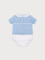 Conjunto Bebe Jersey Punto con Pasacintas y Braguita Mod. Macarena - Imagen 7