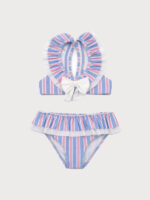 Bikini Niña Estampado a Rayas con Volante en el Escote Mod. Polinesia - Imagen 3