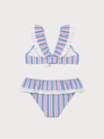 Bikini Niña Estampado a Rayas con Volante en el Escote Mod. Polinesia - Imagen 4