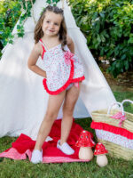 Vestido Bebe Estampado con Lazos Vichy Mod. Iris - Imagen 4