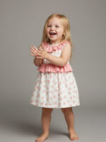 Vestido Bebe Estampado Flores y Volantes