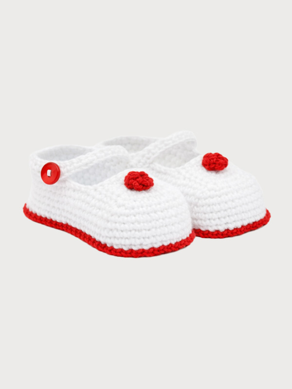 23CE-653 ROJO Mercedita Bebe Flor Minuto Ganchillo - Imagen 1