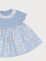 Vestido Bebe Punto Estampado Nubes Mod. Sueños - Imagen 4
