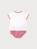 Conjunto Bebe Camiseta con Detalle de Barquito y Braguita a Rayas. - Imagen 3
