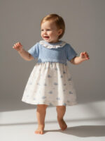 Vestido Bebe Punto con Estampado de Ballenas