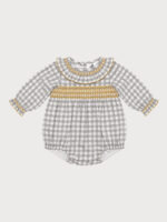 Ranita Bebe Estampado a Cuadros con Punto Smock Mod: Lucia - Imagen 2