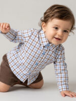 Conjunto Niño Camisa de Cuadros y Pantalón Mod: Andrea
