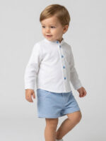 Conjunto Niño Camisa C/Mao y Pantalón Corto Pana Mod. Ainoha