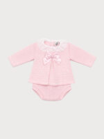 Conjunto Bebe Punto Jersey y Braga Mod Nácar Rosa - Imagen 2