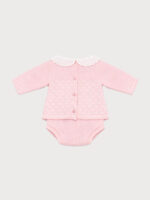 Conjunto Bebe Punto Jersey y Braga Mod Nácar Rosa - Imagen 3
