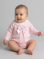 Conjunto Bebe Punto Jersey y Braga Mod Nácar Rosa
