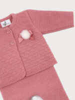 Conjunto Bebe Punto Jersey con Pompón y Polaina Mod. Ámbar - Imagen 4