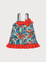 Vestido Baño Bebe Estampado Plumas - Imagen 3