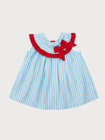 Vestido Bebe Rayas con Lazo Rojo Mod. Tenacitas - Imagen 4