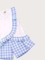 Conjunto Niña Blusa con Volante y Pantalón Corto a Cuadros Mod. Ines - Imagen 7