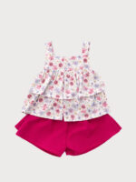 Conjunto Top Tirantes Volantes Estampado Flores con Short Mod. Sofia - Imagen 7