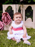 Vestido Bebe Bordado Ingles con Lazo Coral Mod. Adela - Imagen 3