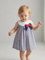Vestido Bebe Rayas Marinera Lacito Mod. Barbara