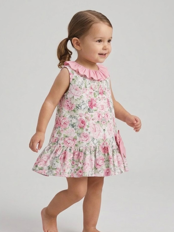 24FD-725 Vestido Bebe Estampado Floral Mod. Belen - Imagen 1
