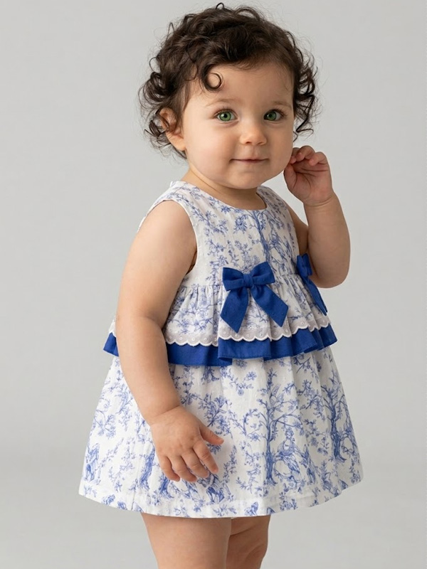 24FD-733 Vestido Bebe Estampado Toile - Imagen 1