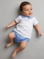 Conjunto Bebe Blusita con Braga a Rayitas Mod. Cloe