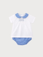 Conjunto Bebe Blusita con Braga a Rayitas Mod. Cloe - Imagen 2