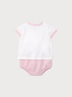 Conjunto Bebe Camiseta con Detalle de Jirafa y Braguita en Vichy - Imagen 4