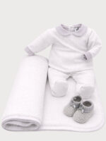 Cesta Bebe Regalo Recién Nacido 3 Piezas Gris