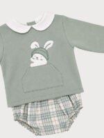 Conjunto Bebe 2 Piezas Jersey y Braga Mod. Cuadros - Imagen 3
