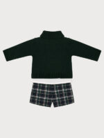 Conjunto Niño Jersey Punto, Blusa con Punto Smock y Pantalón a Cuadros Mod. School - Imagen 4