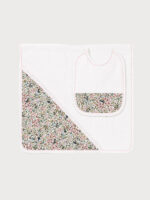 Conjunto Capa Baño y Babero Mod. Florecillas
