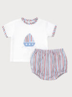 Conjunto Bebe Algodón Camiseta y Braguita a Rayas Mod. Ibiza - Imagen 4
