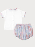 Conjunto Bebe Algodón Camiseta y Braguita a Rayas Mod. Ibiza - Imagen 2