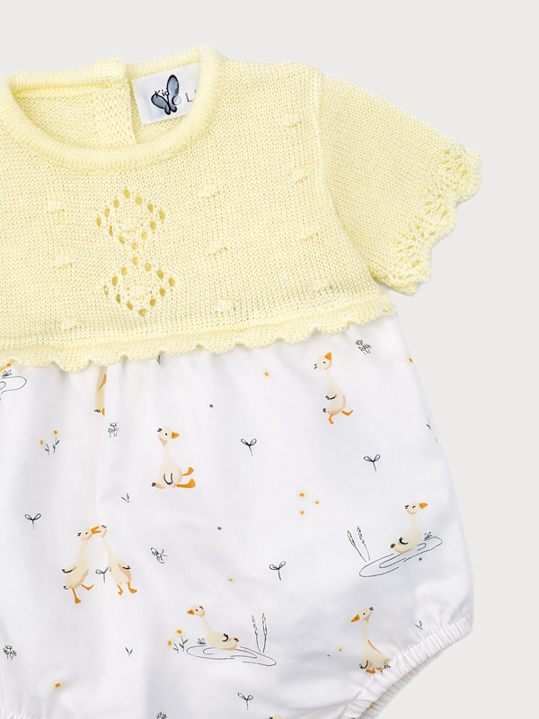 Ranita Bebe Punto Y Tela Estampada Mod Cua Cua Voly Kids