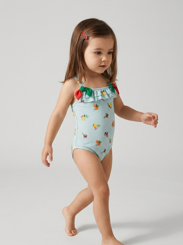25AP-798 Bañador Bebe Estampado Vichy Mod. Frutas - Imagen 1