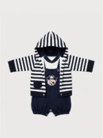 Conjunto Bebe Chaqueta a Rayas, Camiseta y Peto Mod. Pirata - Imagen 2