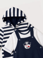 Conjunto Bebe Chaqueta a Rayas, Camiseta y Peto Mod. Pirata - Imagen 3