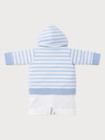 Conjunto Bebe Chaqueta y Camiseta a Rayas con Peto Mod. Carabela - Imagen 3