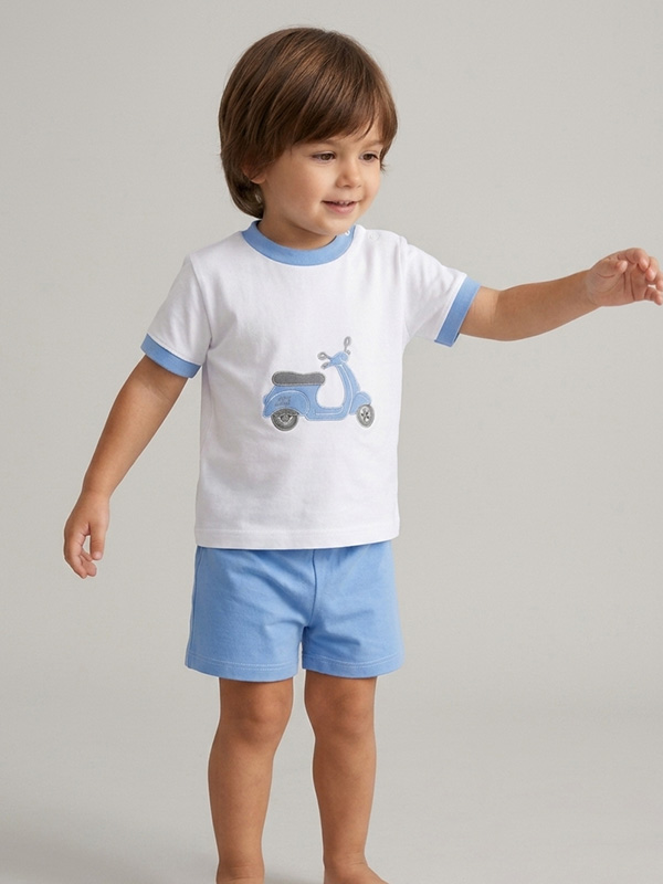 25CB-508 Conjunto Bebe Camiseta y Pantalón Mod. Vespa - Imagen 1