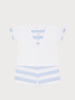 Conjunto Bebe Camiseta y Pantalón Corto a Rayas Mod. Menorca - Imagen 2
