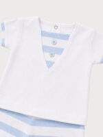 Conjunto Bebe Camiseta y Pantalón Corto a Rayas Mod. Menorca - Imagen 3
