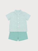 Conjunto Bebe Camisa Vichy y Pantalón Corto Mod. Vichy - Imagen 2
